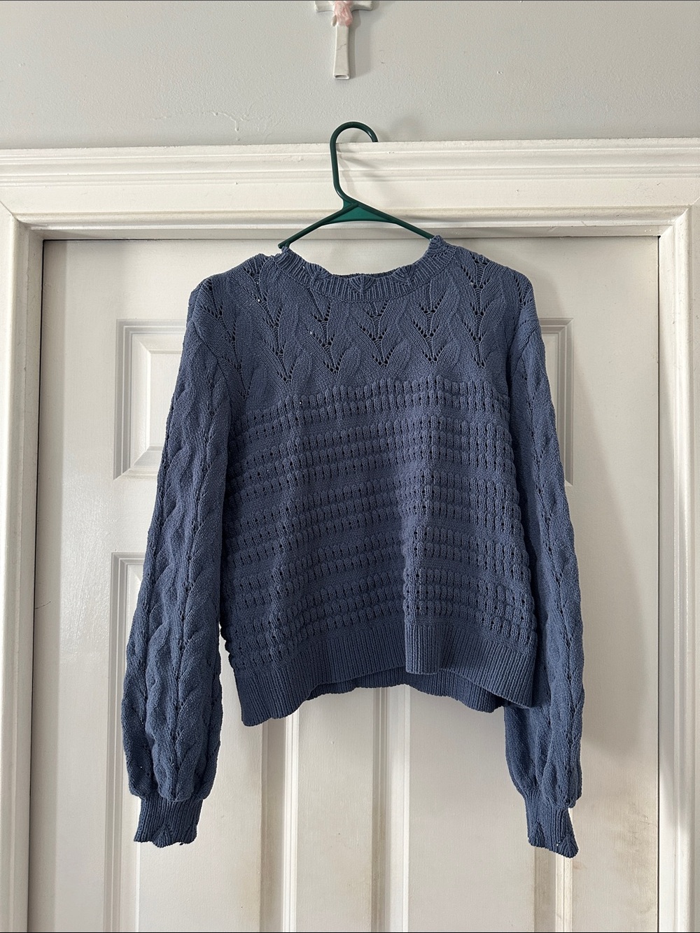 LC Lauren Conrad Dusty Blue Knit Crewneck Sweater